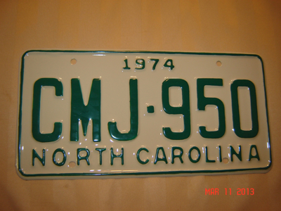 Picture of 1974 North Carolina Car #CMJ-950