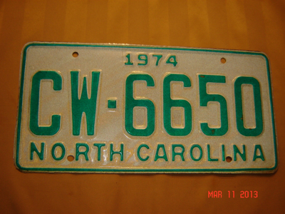 Picture of 1974 North Carolina Car #CW-6650