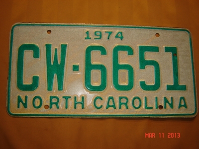 Picture of 1974 North Carolina Car #CW-6651