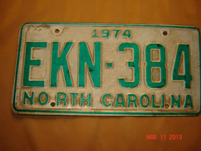 Picture of 1974 North Carolina Car #EKN-384