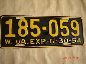 Picture of 1954 West Virginia Car #185-059