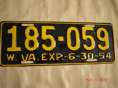 Picture of 1954 West Virginia Car #185-059