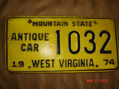 Picture of 1974 West Virginia Antique Car #1032
