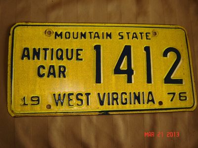 Picture of 1976 West Virginia Antique Car #1412