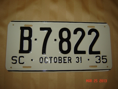 Picture of 1935 South Carolina Car #B-7-822