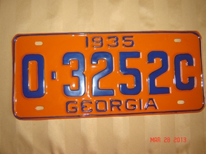 Picture of 1935 Georgia #O-3252C