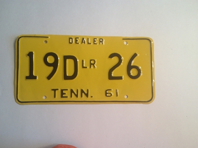 Picture of 1961 Tennessee #19D LR 26