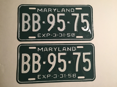Picture of 1958 Maryland Pair #BB-95-75