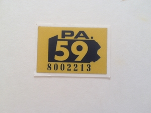 Picture of 1959 Pennsylvania Registration Sticker