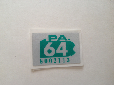 Picture of 1964 Pennsylvania Registration Sticker