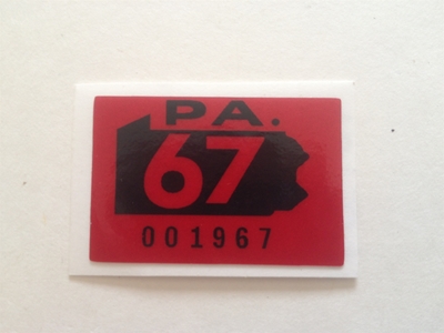 Picture of 1967 Pennsylvania Registration Sticker
