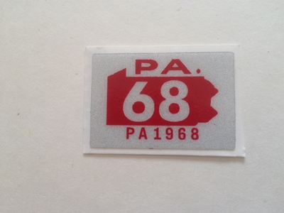 Picture of 1968 Pennsylvania Registration Sticker