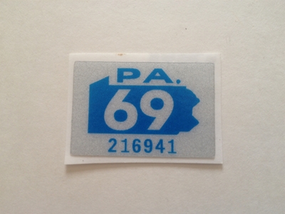 Picture of 1969 Pennsylvania Registration Sticker