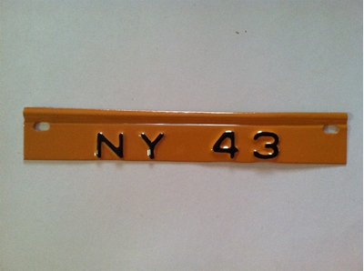 Picture of 1943 New York License Plate Tab