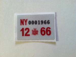 Picture of 1966 New York Registration Sticker