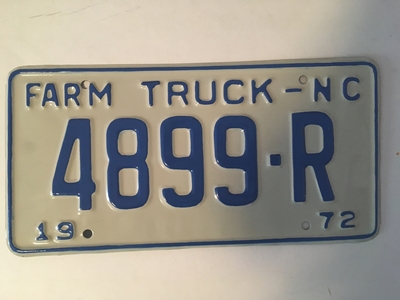 Picture of 1972 North Carolina Farm Truck #4899-R