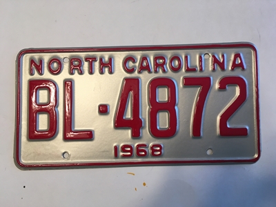 Picture of 1968 North Carolina Car #BL-4872