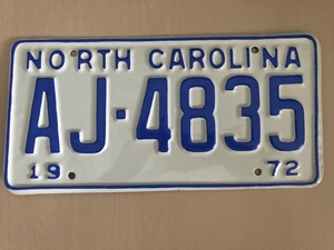 Picture of 1972 North Carolina Car #AJ-4835