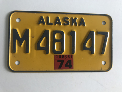 Picture of 1974 Alaska Motorcycle Plate