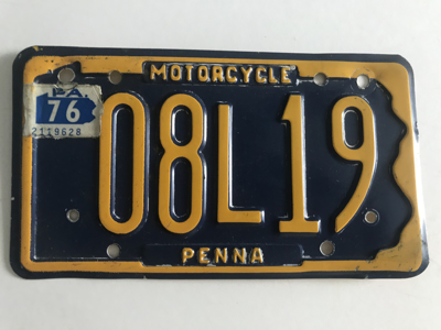 Picture of 1976 Pennsylvania Motorcycle Plate