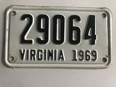 Picture of 1969 Virginia Motorcycle Plate #29064