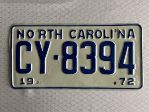 Picture of 1972 North Carolina Car #CY-8394